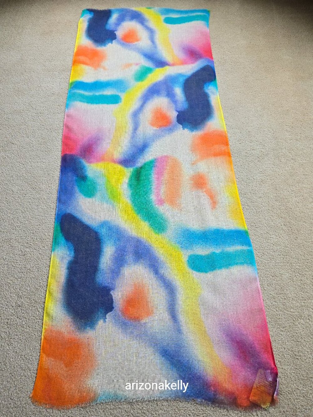 NWT Linen Scarf Vibrant Colorful Tradition Textiles